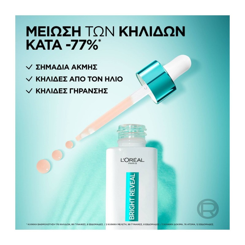 LOREAL BRIGHT REVEAL SERUM ΟΡΟΣ ΠΡΟΣΩΠΟΥ ΚΑΤΑ ΤΩΝ ΣΚΟΥΡΩΝ ΚΗΛΙΔΩΝ ΜΕ ΝΙΑΣΙΝΑΜΙΔΗ ΚΑΙ SPF 30ML