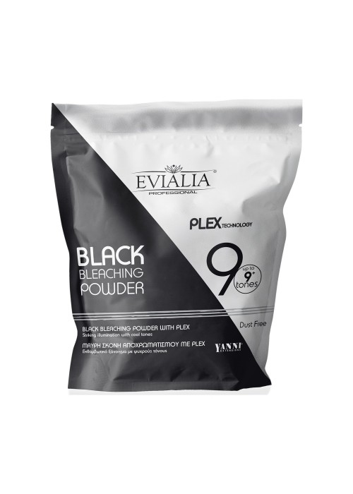 EVIALIA BLACK  BLEACHING POWDER 9+ DUST FREE PLEX TECHNOLOGY 500GR