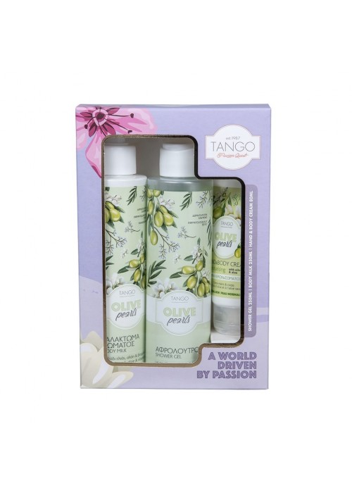 TANGO ΣΕΤ ΑΦΡΟΛ/B.MILK 2X250ML OLIVE PEARLS+ΚΡΕΜΑ ΧΕΡΙΩΝ 80ΜL