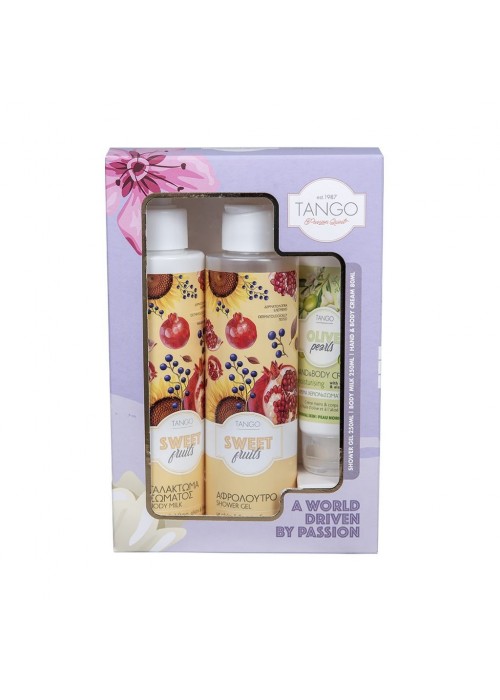 TANGO ΣΕΤ ΑΦΡΟΛ/B.MILK 2X250ML SWEET FRUITS+ΚΡΕΜΑ ΧΕΡΙΩΝ 80ΜL