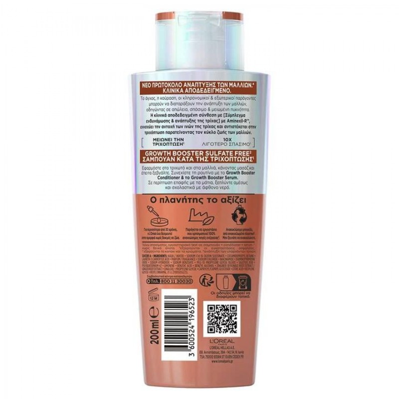 LOREAL ELVIVE GROWTH BOOSTER SULFATE FREE SHAMPOO 200ML