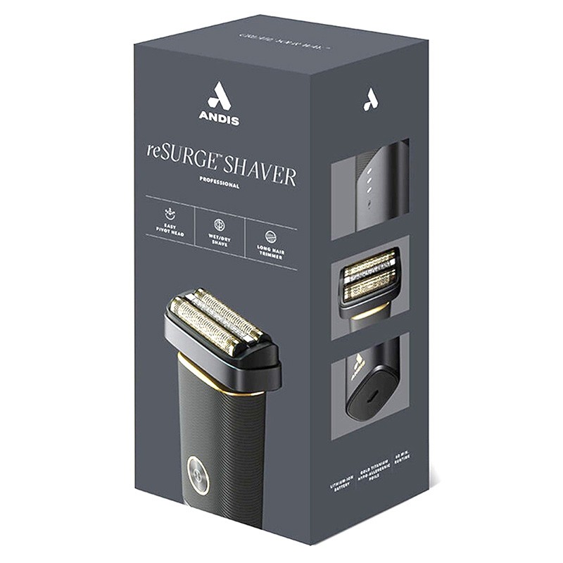 ANDIS RESURGE SHAVER LITHIUM ION BATTERY TITANIUM BLACK