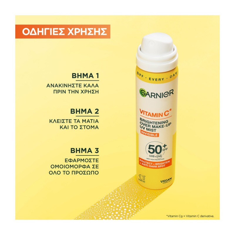 GARNIER VITAMIN C SPRAY OVER MAKE UP UV MIST 75ML