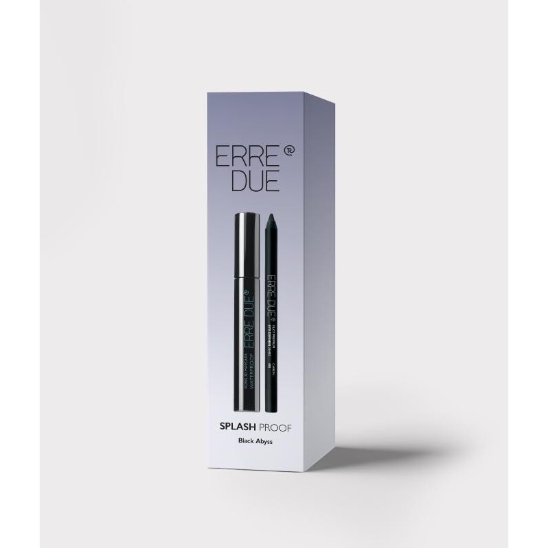 ERRE DUE SET SPLASH -PROOF MASCARA XCESS 3D WATERPROOF N.1-SILKY PRENIUM EYE DEFINER N.401(CARBON)