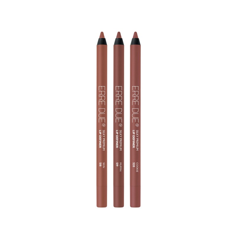 ERRE DUE THE KISS CODE BROWN/NUDES SILKY PREMIOUM LIP N.520(COOKIE)-N.519(MUFFIN)-N.518(SKIN)