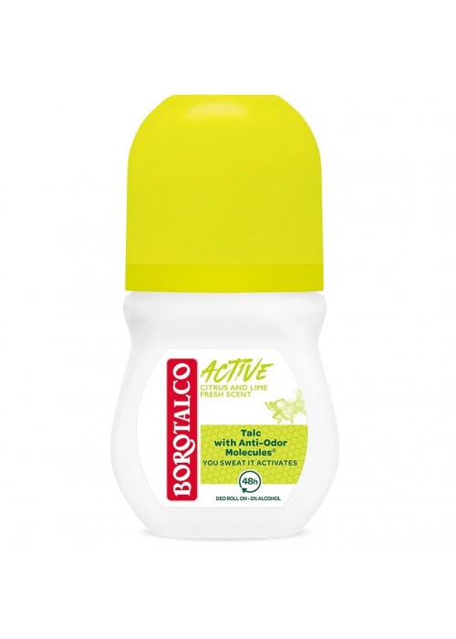 BOROTALCO ROLLON ΑΠΟΣΜΗΤΙΚΟ ACTIVE ΦΡΕΣΚΑΔΑ ΚΙΤΡΟΥ ΚΑΙ ΛΑΙΜ 50ML