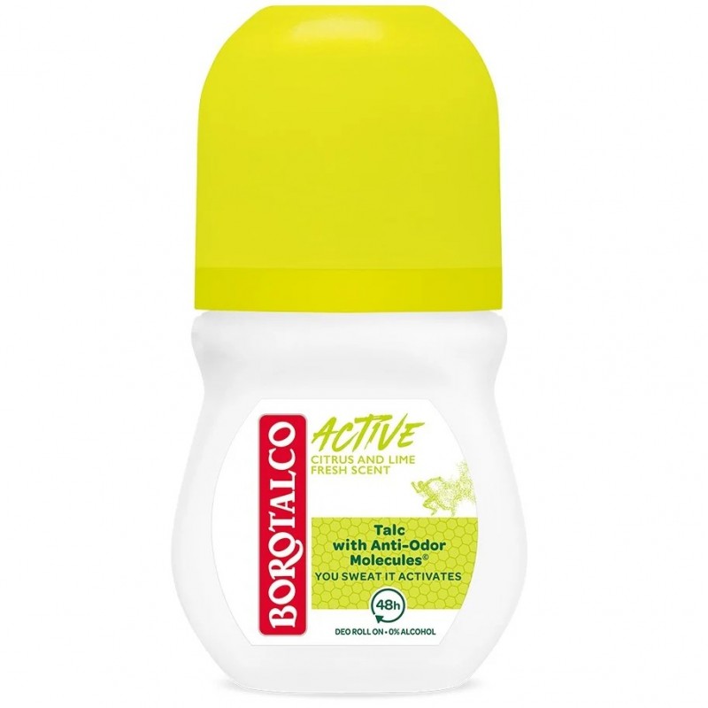 BOROTALCO ROLLON ΑΠΟΣΜΗΤΙΚΟ ACTIVE ΦΡΕΣΚΑΔΑ ΚΙΤΡΟΥ ΚΑΙ ΛΑΙΜ 50ML