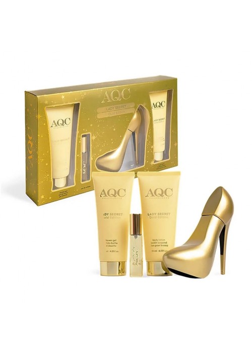 AQC LADY SECRET GOLD EDT 100ML-BODY LOTION 120ML-SHOWER GEL 120ML-EDT 15ML