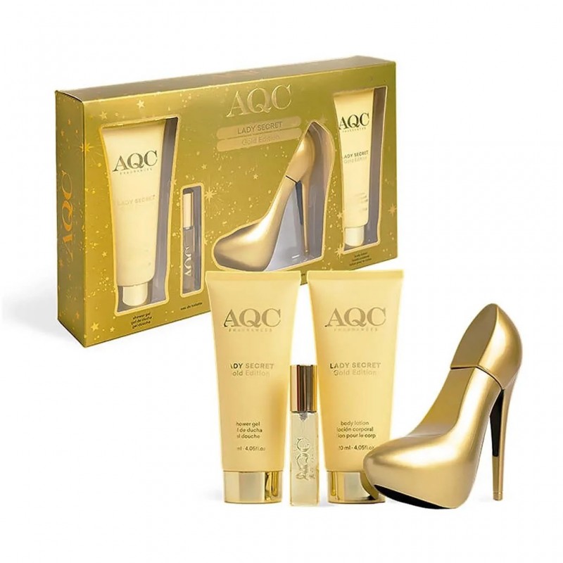 AQC LADY SECRET GOLD EDT 100ML-BODY LOTION 120ML-SHOWER GEL 120ML-EDT 15ML