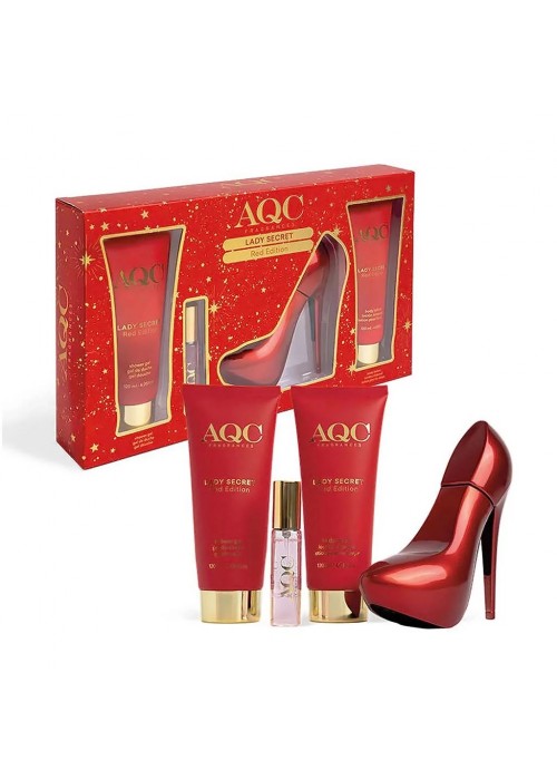 AQC LADY SECRET RED EDT 100ML=BODY LOTION 120ML-SHOWER GEL 120ML-EDT 15ML