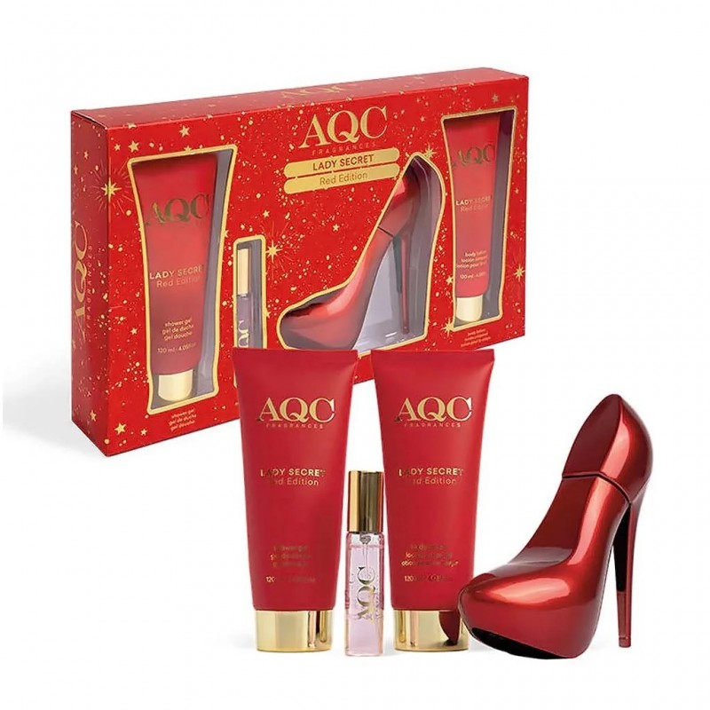 AQC LADY SECRET RED EDT 100ML=BODY LOTION 120ML-SHOWER GEL 120ML-EDT 15ML
