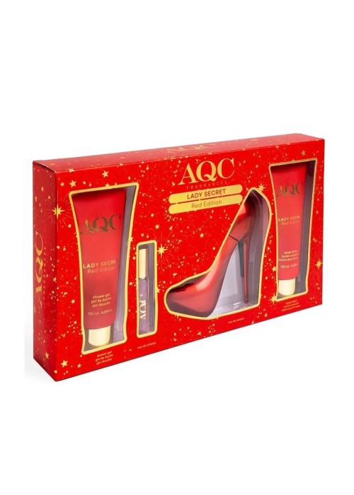 AQC LADY SECRET RED EDT 100ML=BODY LOTION 120ML-SHOWER GEL 120ML-EDT 15ML