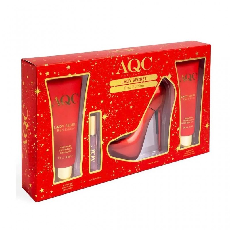 AQC LADY SECRET RED EDT 100ML=BODY LOTION 120ML-SHOWER GEL 120ML-EDT 15ML