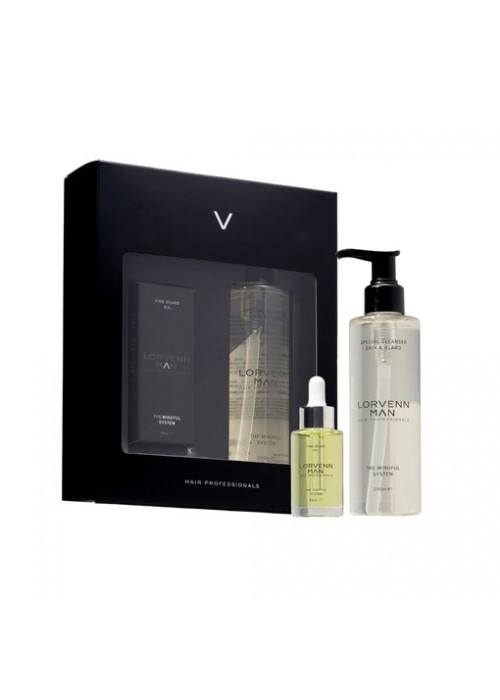 LORVEN SET FINE BEARD OIL30ML - SPECIAL CLEANSER SKIN BEARD 200ML