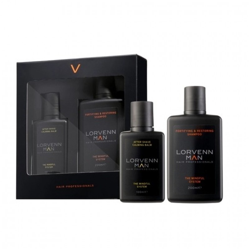 LORVEN SET AFTER SHAVE CALMING BALM 100ML-FORTIFYING-RESTORING SHAMPOO 200ML