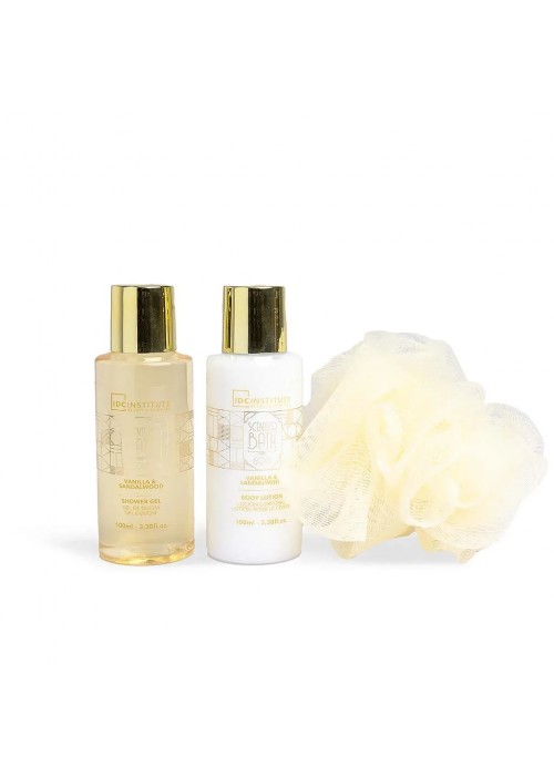 IDC BATH GOLD SET BODY LOTION 100ML-SHOWER GEL 100ML-ΣΦΟΥΓΓΑΡΙ-ΤΣΑΝΤΑΚΙ