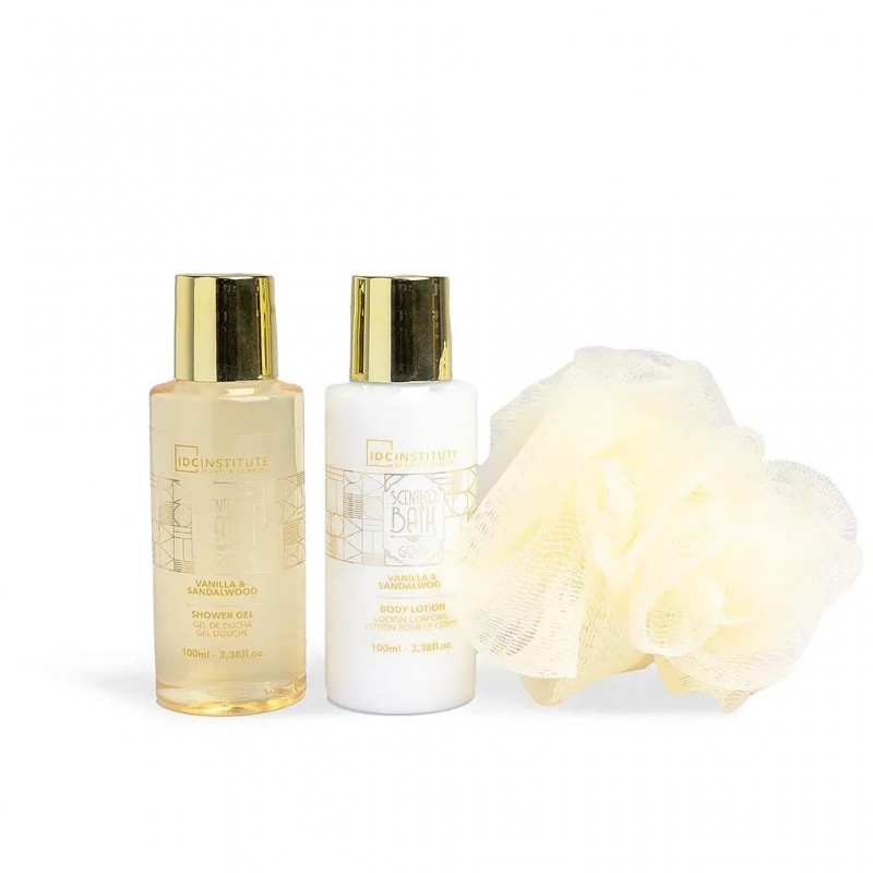 IDC BATH GOLD SET BODY LOTION 100ML-SHOWER GEL 100ML-ΣΦΟΥΓΓΑΡΙ-ΤΣΑΝΤΑΚΙ