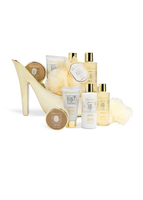 IDC BATH GOLD HEEL SET BODY LOTION 200ML -SHOWER GEL 200ML-HAND CREAM 90ML-ΣΦΟΥΓΓΑΡΙ ΜΠΑΝΙΟΥ