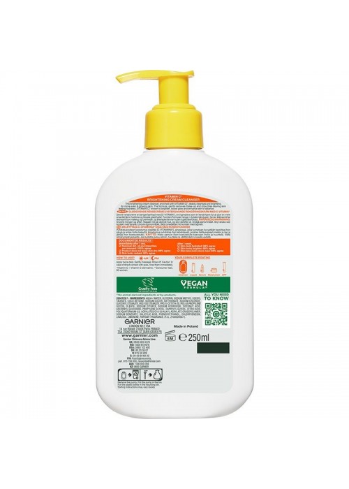 GARNIER VITAMIN C BRIGHTENING CREAM CLEANSER 250ML