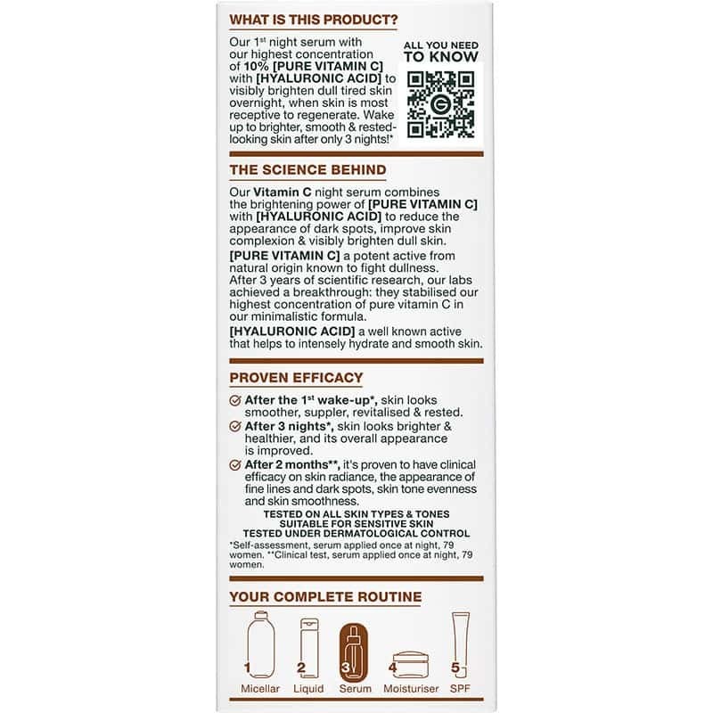 GARNIER VITAMIN C BRIGHTENING NIGHT SERUM 30ML