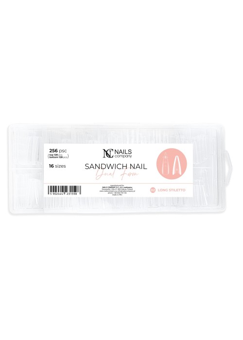 NC NAILS DUAL FORM SANDWICH LONG STILETTO 256PCS