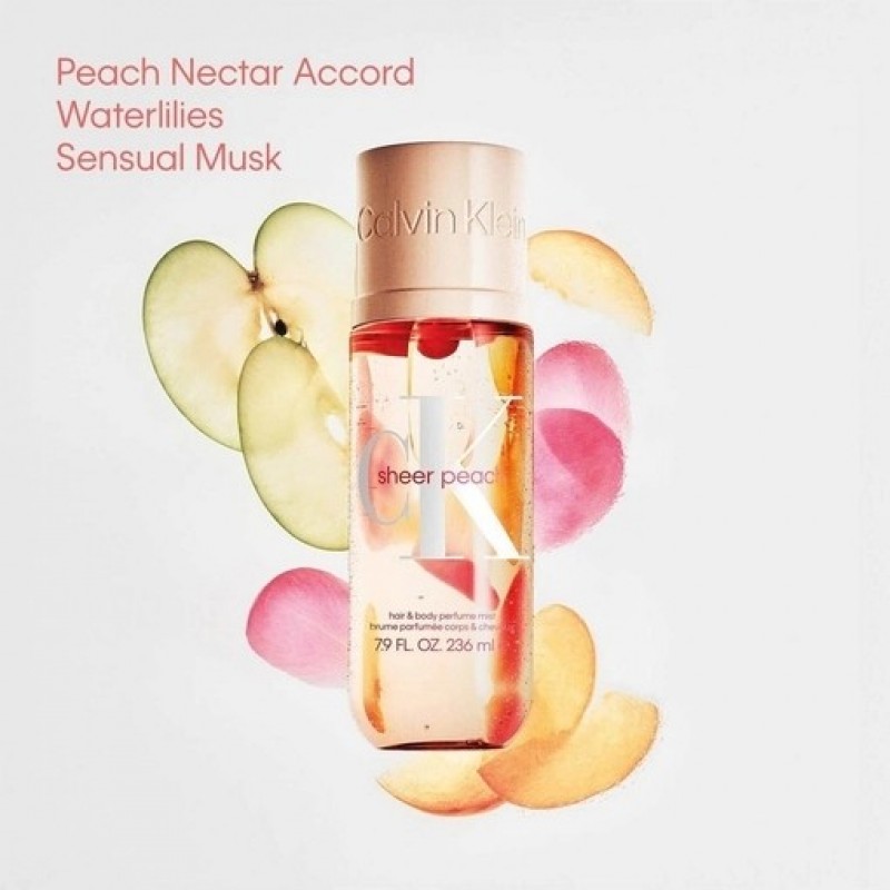 CALVIN KLEIN SHEER PEACH HAIR AND BODY MIST 236ML