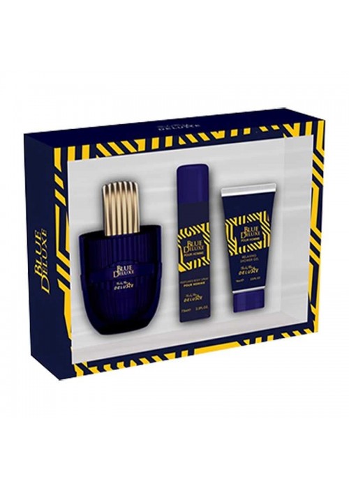 BLUE DELUXE EDT 100ML - DEODORANT 75ML- SHOWER GEL 75ML