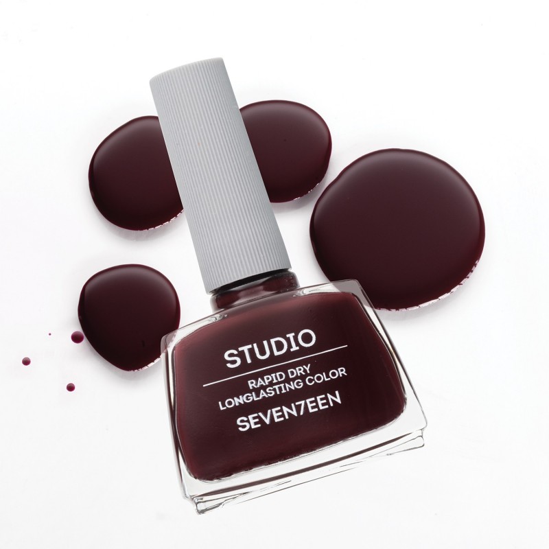 SEVENTEEN STUDIO RAPID DRY LONGLASTING COLOR NAIL N.054 12ML DARK BROWN