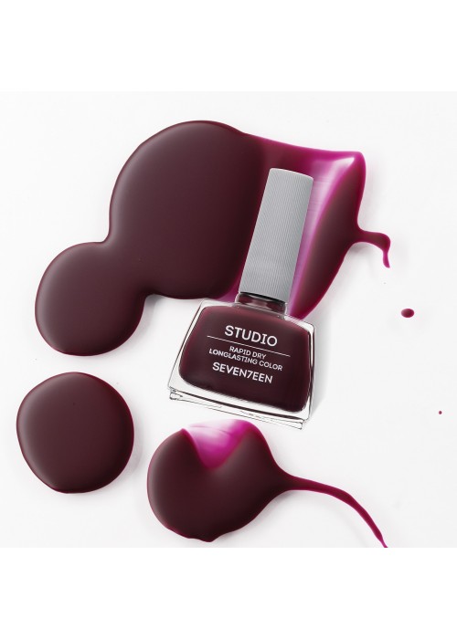 SEVENTEEN STUDIO RAPID DRY LONGLASTING COLOR NAIL N.078 12ML PLUM BROWN