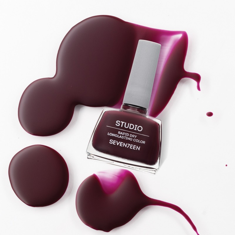 SEVENTEEN STUDIO RAPID DRY LONGLASTING COLOR NAIL N.078 12ML PLUM BROWN