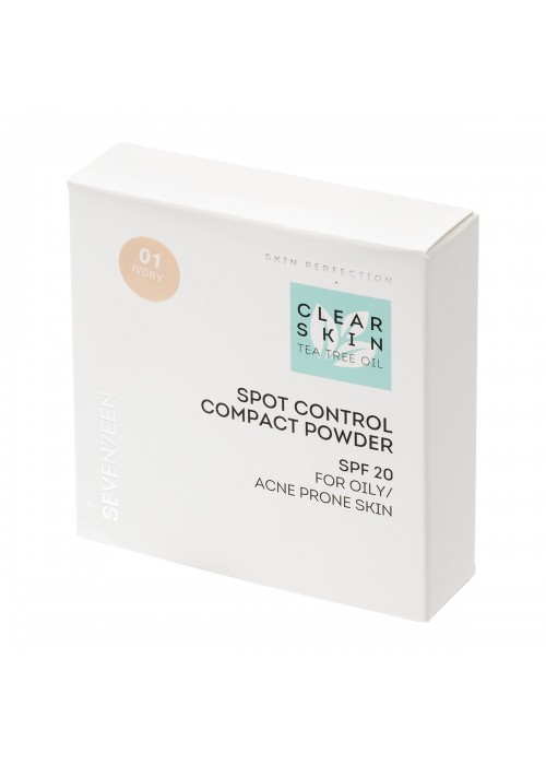 SEVENTEEN CLEAR SKIN SPOT CONTROL COMPACT POWDER SPF20 N.1 IVORY