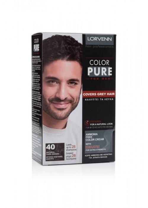 LORVENN COLOR PURE FOR MEN N.40 ΦΥΣΙΚΟ ΜΑΥΡΟ ΣΚΟΥΡΟ 95ML