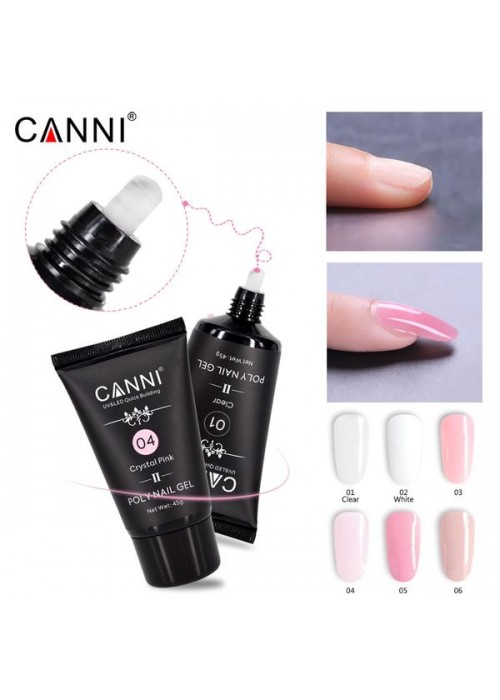CANNI POLY NAIL GEL QUICK BUILDING N.04 CRYSTAL PINK 45GR