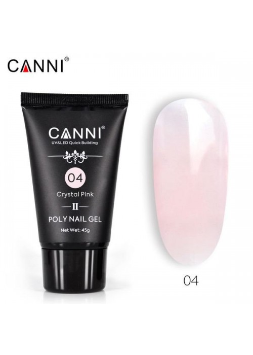CANNI POLY NAIL GEL QUICK BUILDING N.04 CRYSTAL PINK 45GR