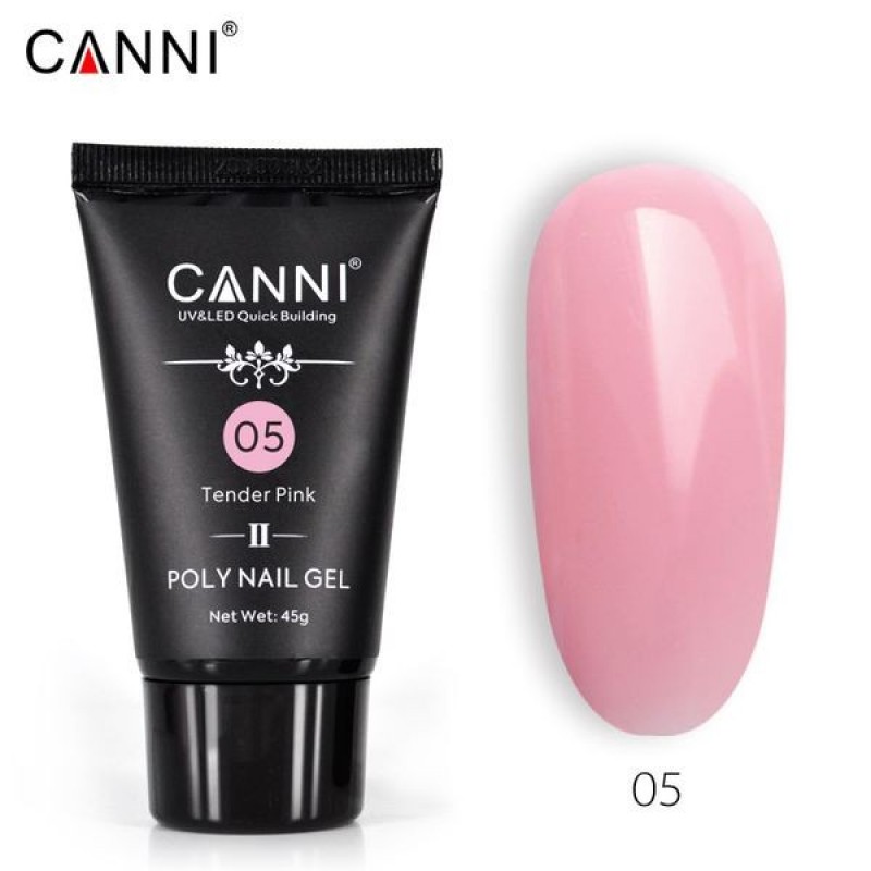 CANNI POLY NAIL GEL QUICK BUILDING N.05 TENDER PINK 45GR