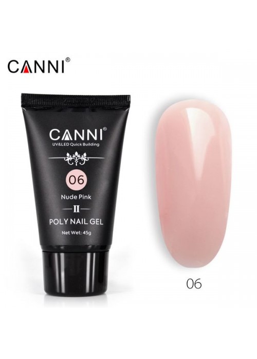 CANNI POLY NAIL GEL QUICK BUILDING N.06 NUDE PINK 45GR