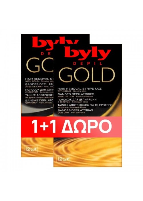 BYLY DEPIL GOLD ΤΑΙΝΙΕΣ ΠΡΟΣΩΠΟΥ 12ΤΕΜ 1+1