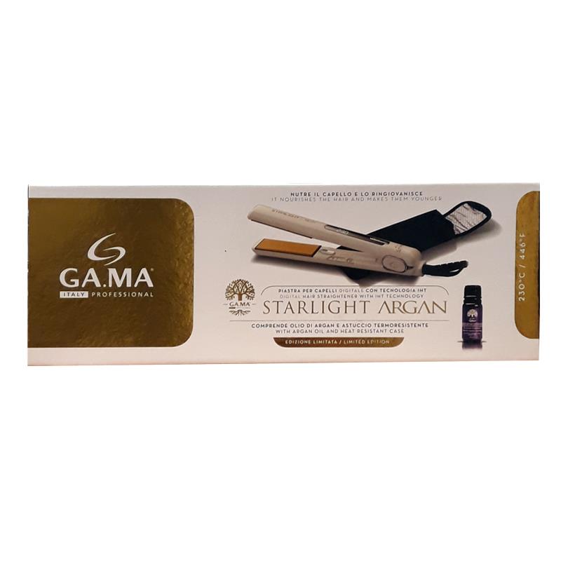 GAMA STARLIGHT ARGAN DIGITAL HAIR WITH ARGAN OIL AND HEAT RESISTANT CASE ΠΡΕΣΑ ΜΑΛΛΙΩΝ 230οC